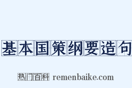 基本国策纲要造句是什么意思的图片